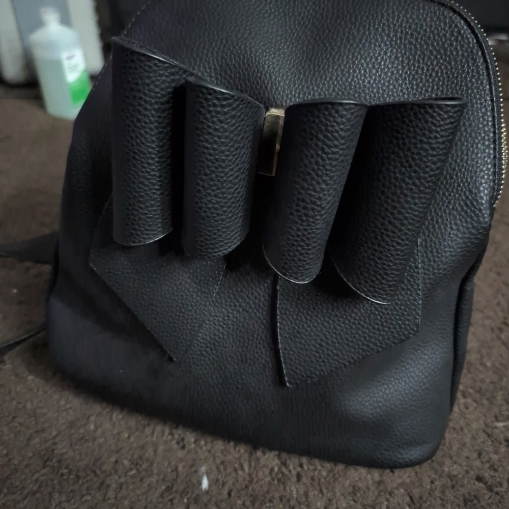 Elegant Black Bow Backpack